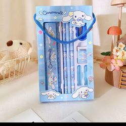 Brand New cinnamoroll School Supplies Set Ruler Pencils