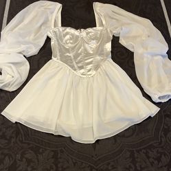 Satin And Chiffon Corset Dress