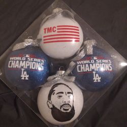 2020 World Championship Dodgers Christmas Ornaments
