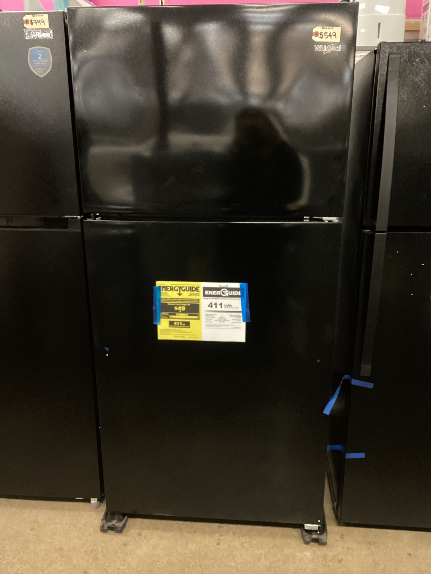 Whirlpool 18.1 cu.ft. Top Freezer Refrigerator In Black