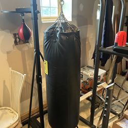 Everlast boxing bag w/stand and speed bag