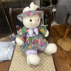 vintage plush bunny is a collectible Easter decoration