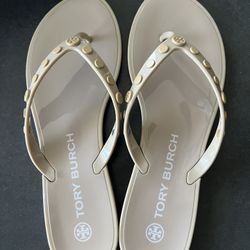 Tory Burch Studded Jelly Flip Flops Size 8