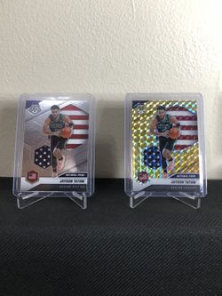 2020-21 Panini Mosaic National Pride Jayson Tatum #254 Reactive Yellow and Base Prizm