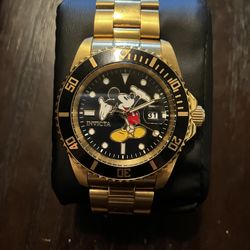 Gold Mickey Mouse Invicta Watch Like New Men’s