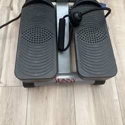 Used Sunny Health & Fitness Mini Stepper for Exercise at Home, Stair Step Workout Machine with Resistance Band