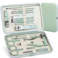 Manicure Set Pedicure Kit Nail Clippers Set Fingernail Clipper Set Ingrown Toenail Nail Kit Scissor Nail Trimmer Kit 18 Pieces Women and Men’s Care Gr