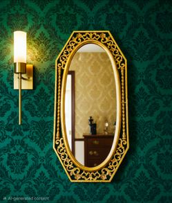 Vintage 1950's Syroco Hollywood Regency Mirror Rococo-style Ornate Gold Frame