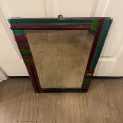 Modern Venetian-style art glass mirror