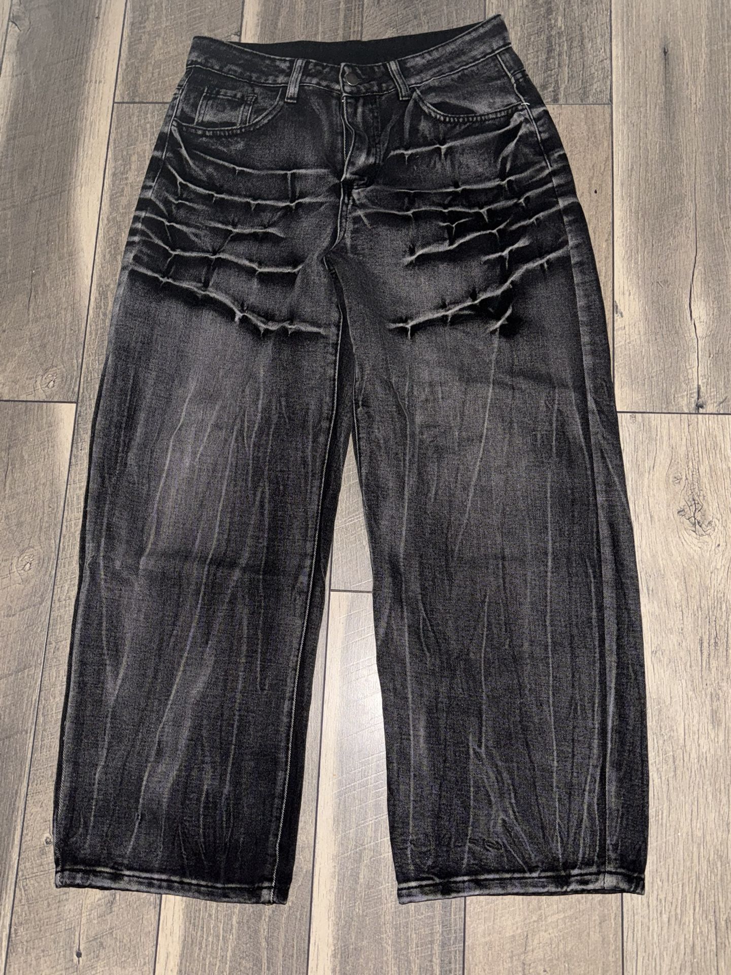 Men’s black baggy jeans streetwear Y2K Style