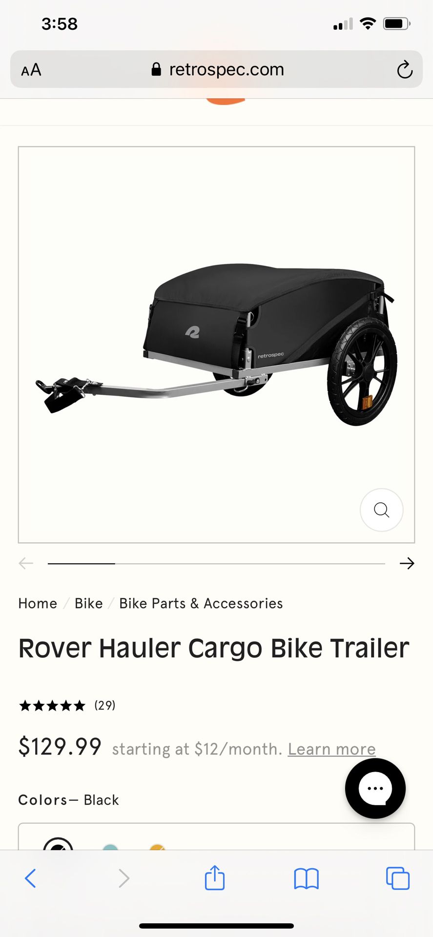 Retrospec Rover Hauler CIB Bike Trailer 80lb Cap