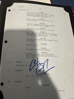 Chevy Chase Autograph Fletch Script Page With COA