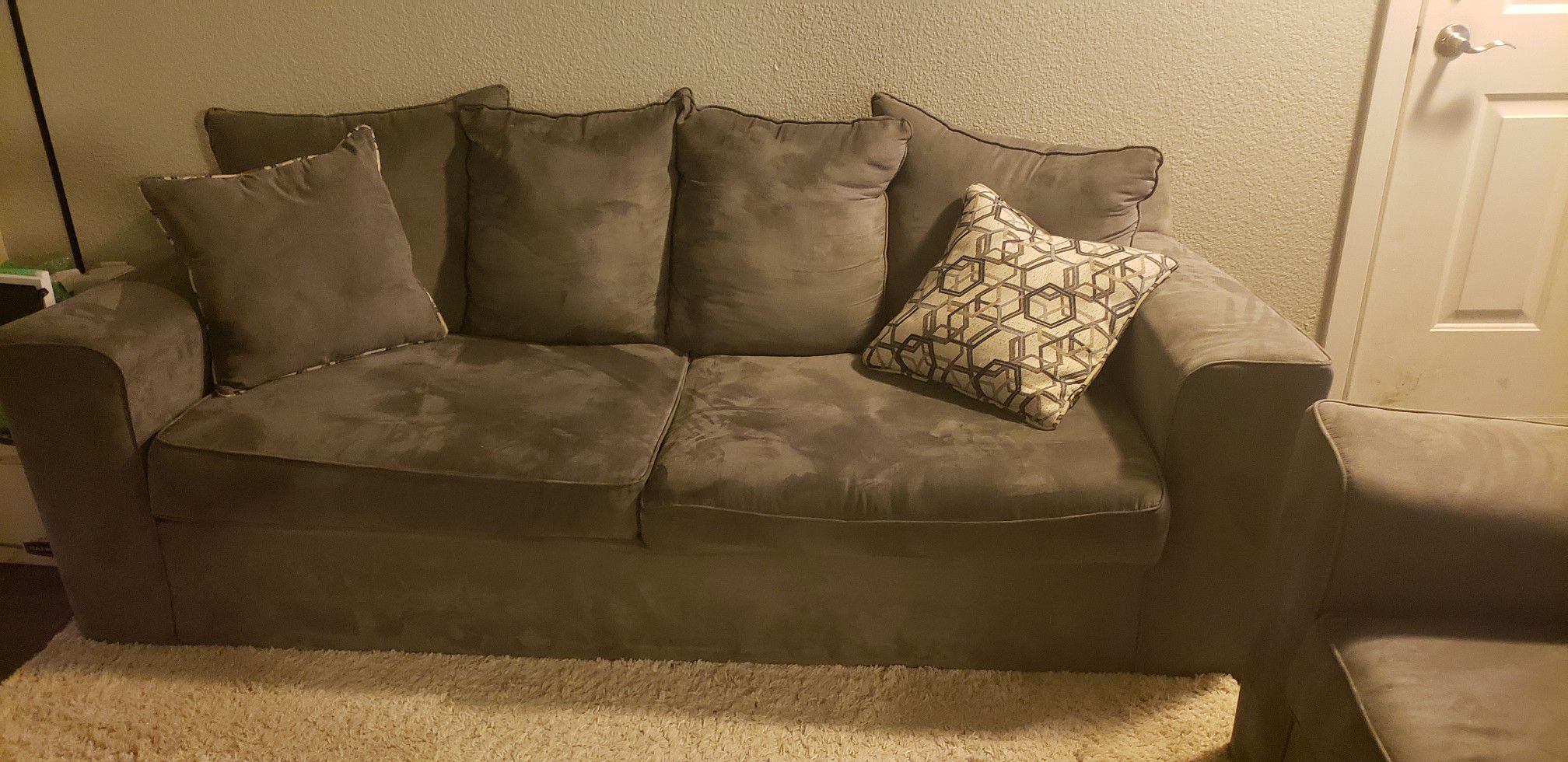Great grey couch and chair set