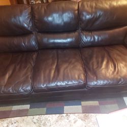Lovely Brown Leather Sofa