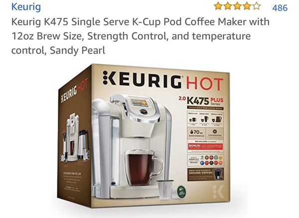 Keurig K475 Hot Plus Limited Edition Sandy Pearl Color Household Keurig K475 Hot Plus Limited Edition Sandy Pearl Color Household