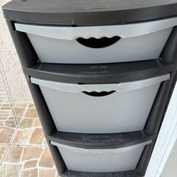 Drawer Plastic Storage Unit – Black/Gray