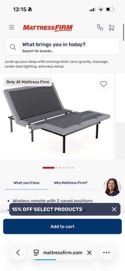 Adjustable king bed base from mattress firm
