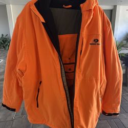 Men’s Mossy Oak Blaze orange insulated convertible bib & parka set - hunting / motorcycle
