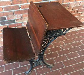 Vintage Wooden School Desk