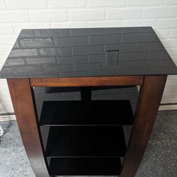 Smaller TV Stand With Glass Shelves