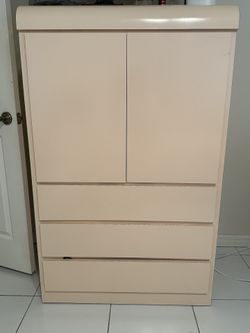 Vintage Peach Armoire/Dresser 