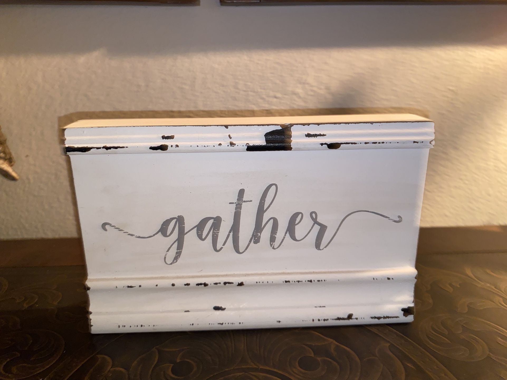 Wood Gather Farmhouse Shelf Decor