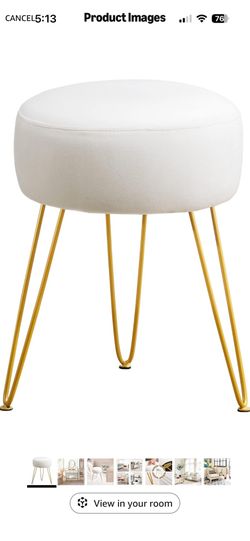 LUE BONA Vanity Stool, White Vanity Stools for Makeup Room
