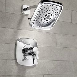 Delta Faucet Tesla 17 Series Dual-Function Shower Trim Kit with Three-Spray Touch-Clean H2Okinetic Shower Head, Chrome T17252