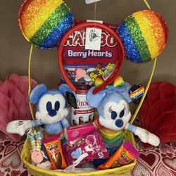 Pride Disney Mickey Minnie Valentines Gift Basket Disneyland Lgbtq+ 