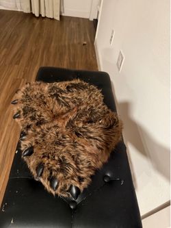 Fuzzy bear slippers