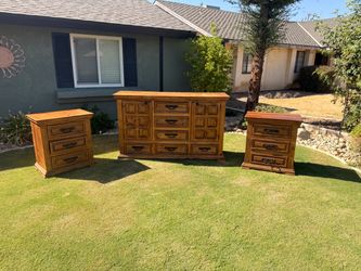 Rustic Solid Wood Dresser and Nightstand Set