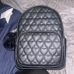 Cute Heart Black Backpack