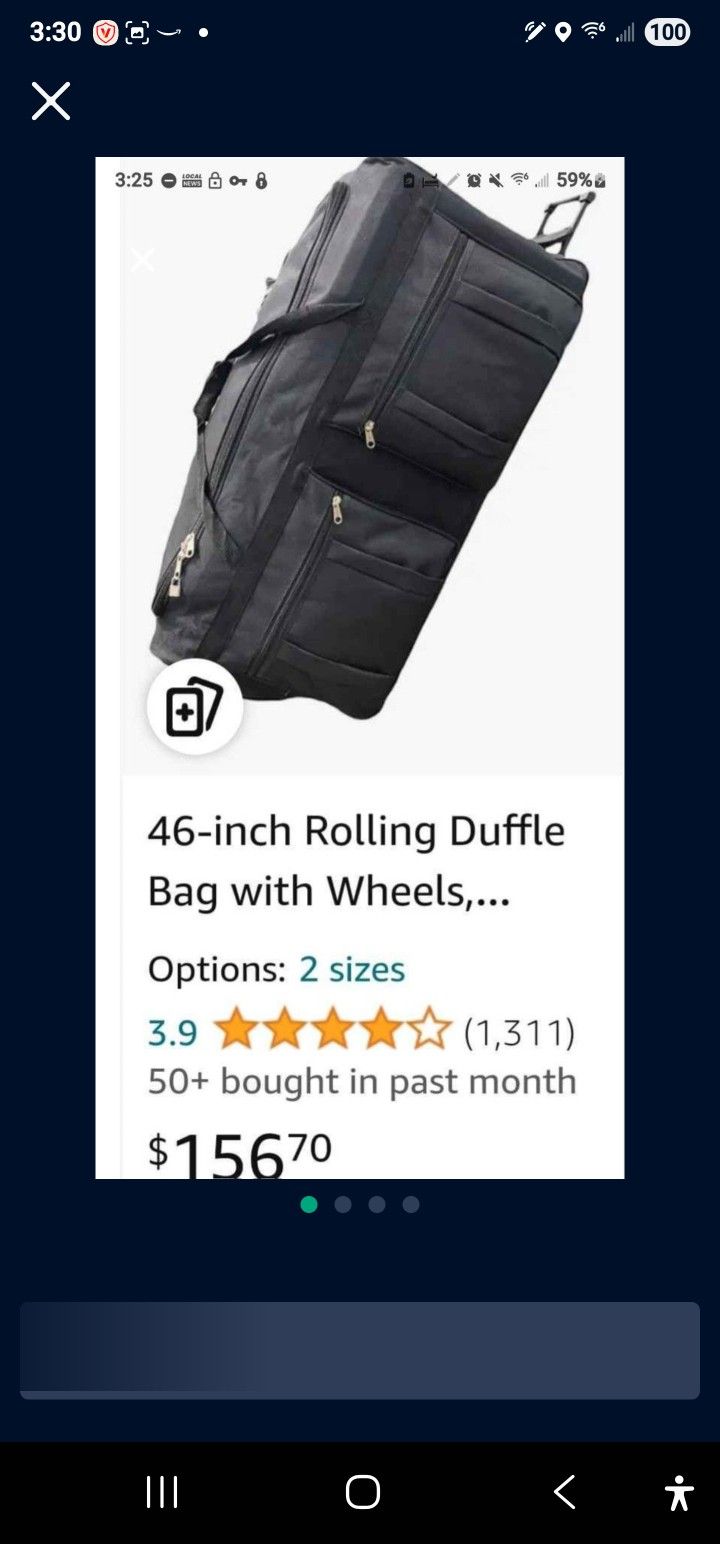 46" ROLLING GARMENT BAG