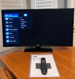 $35 - 32" JVC Emerald Series LED HDTV (With original Remote & user manual) – Works Great! Perfect, budget-friendly size for a bedroom, kitchen, colle
