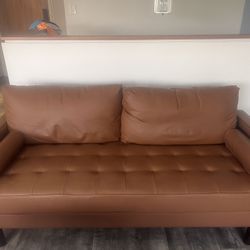 Faux Leather Sofa