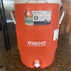 Igloo Orange 5 Gallon Water Cooler W/side Cup Slot