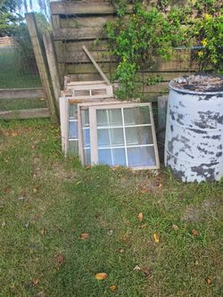 Scratch Wood ,Windows Rain Barrel Free For The Taking.