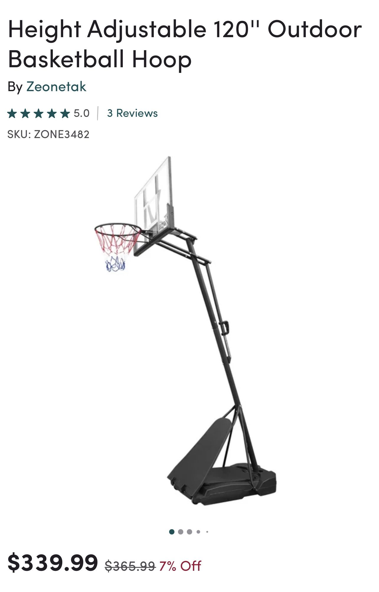 Basketball Hoop 120”