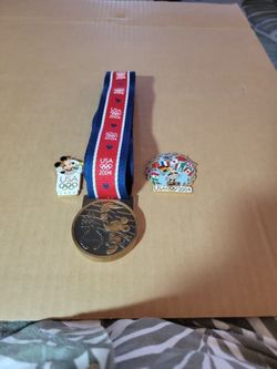 Disney World 2004 Olympic Lanyard  And Two Olympic Pins