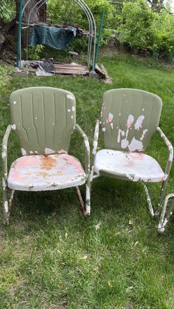 patio chairs,  metal  , vintage