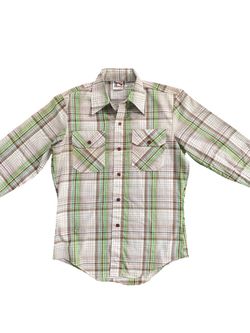 Barn-A-O of California Vintage Plaid Western Shirt Size 16