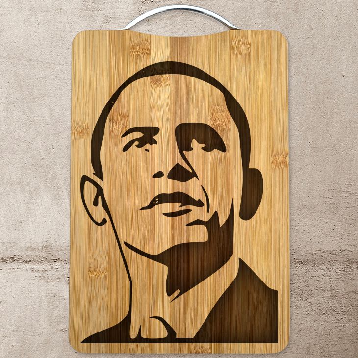 Barack Obama Laser Engraved Cutting Board