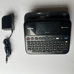 Brother P-Touch PTD600 Label Maker W/ Adapter Black/Gray
