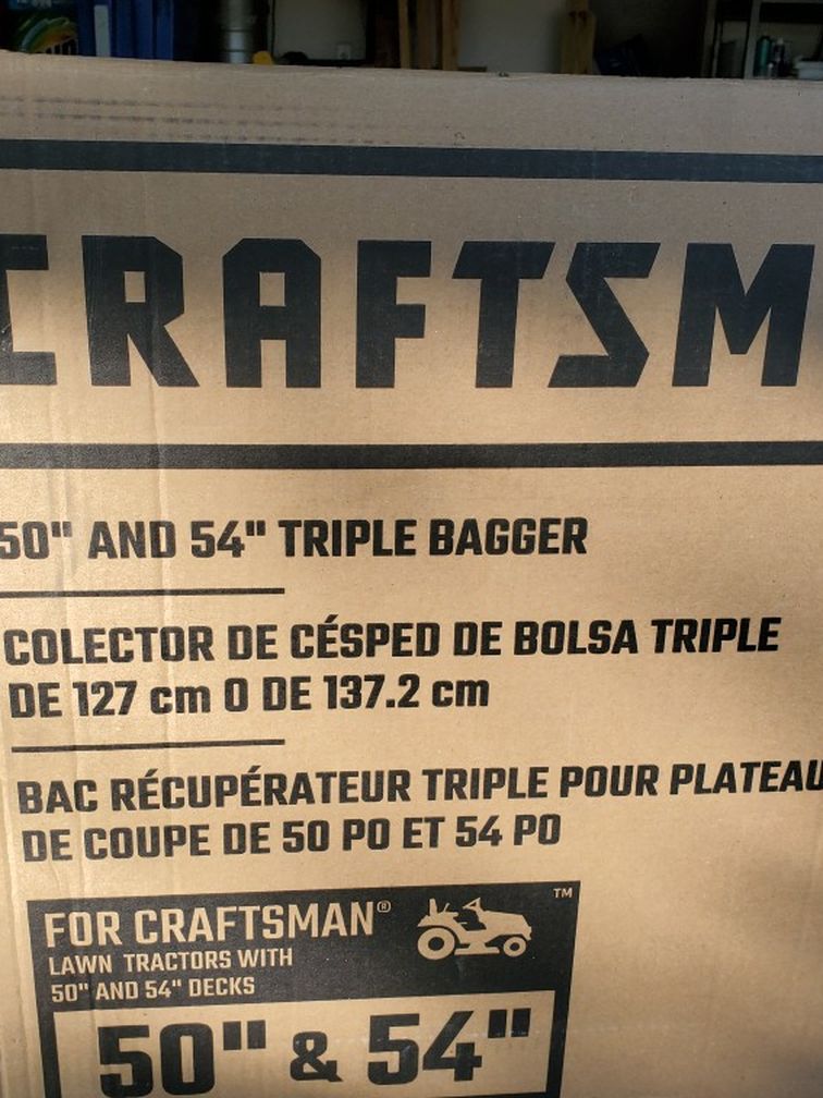 Craftsman Tripple Bagger For Lawn Tractors 50" and 54"