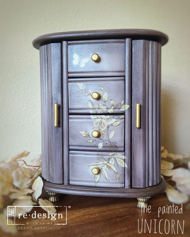 Neutral Refinished Jewelry Armoire Box
