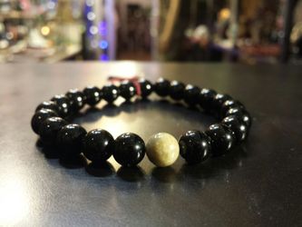 Obsidian & Jade Bracelet