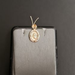 14k Gold Two Tone Cz Pendant 