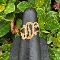 10k solid yellow gold letter N size 6.5