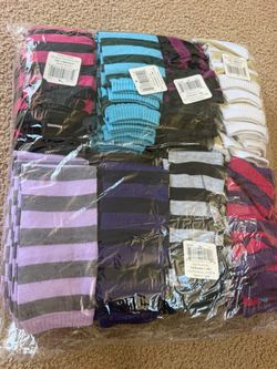 Girls’ Striped Leg Warmers – Brand New – Assorted Colors