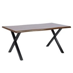 Homy Casa DOUCOURE SMALL WALNUT 62.99" Dining Table for Home and Workspace